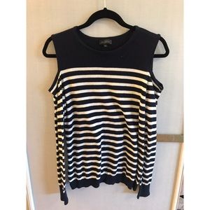 Cold-Shoulder Striped Sweater